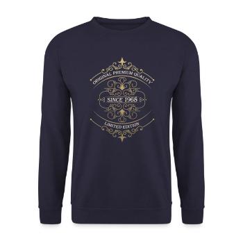 Né en 1968 55ème anniversaire Cadeau homme / femme - Sweat-shirt Unisexe - marine - Devant - Alina (178cm) & Michal (187cm)