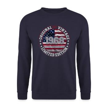 Né en 1968 55th birthday gift man / USA - Sweat-shirt Unisexe - marine - Devant - Alina (178cm) & Michal (187cm)