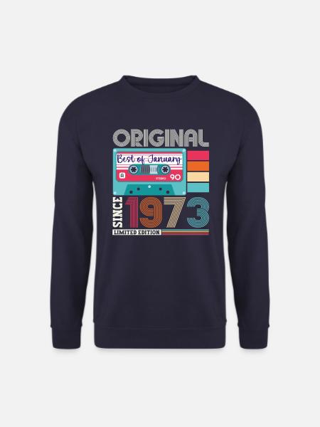 Janvier Né en 1973 Cadeau de 50e anniversaire - Sweat-shirt Unisexe - marine