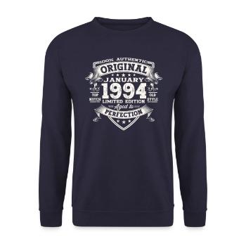 Né le 29 janvier 1994 Gift Man - Sweat-shirt Unisexe - marine - Devant - Alina (178cm) & Michal (187cm)