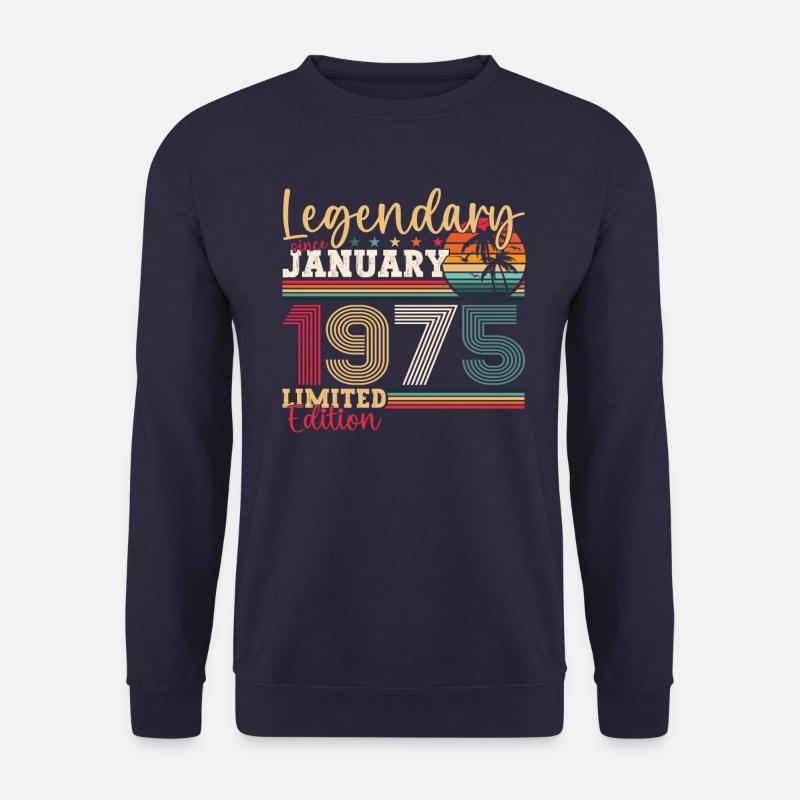 48. Geburtstag Jahrgang 1975 Januar Geschenk Mann - Unisex Pullover - Navy