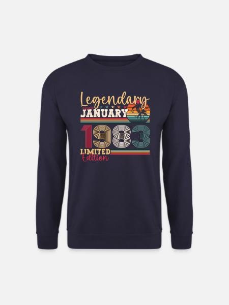 40. Geburtstag Jahrgang 1983 Januar Geschenk Mann - Unisex Pullover - Navy