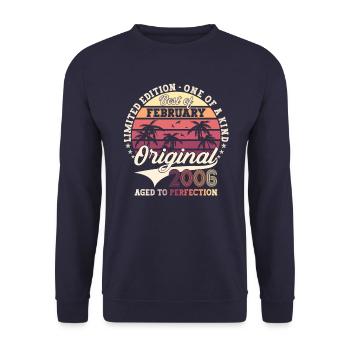 February 2006 17th birthday gift man - Unisex Sweatshirt - navy - Front - Alina (178cm) & Michal (187cm)