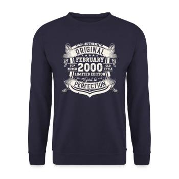 Février Année 2000 23ème anniversaire cadeau homme - Sweat-shirt Unisexe - marine - Devant - Alina (178cm) & Michal (187cm)