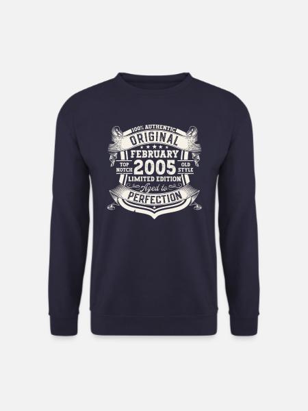 Februar Jahrgang 2005 18. Geburtstag Geschenk Mann - Unisex Pullover - Navy