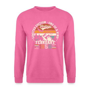 Février Vintage 1958 Retro Cadeau d’anniversaire - Sweat-shirt Unisexe - rose - Devant