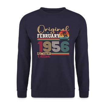 Cadeau d’anniversaire original de février 1956 - Sweat-shirt Unisexe - marine - Devant - Alina (178cm) & Michal (187cm)