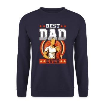 Best Dad Forever - Unisex Sweatshirt - navy - Front - Alina (178cm) & Michal (187cm)