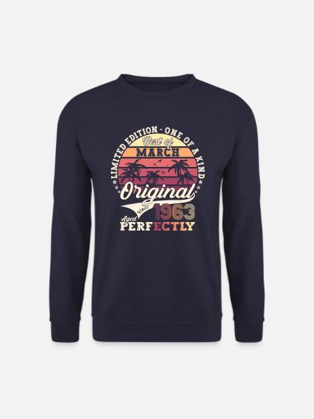 März Jahrgang 1963 60. Geburtstag Mann Original 63 - Unisex Pullover - Navy