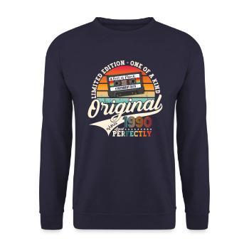 33ème anniversaire homme mars vintage 1990 ' s Cassette - Sweat-shirt Unisexe - marine - Devant - Alina (178cm) & Michal (187cm)