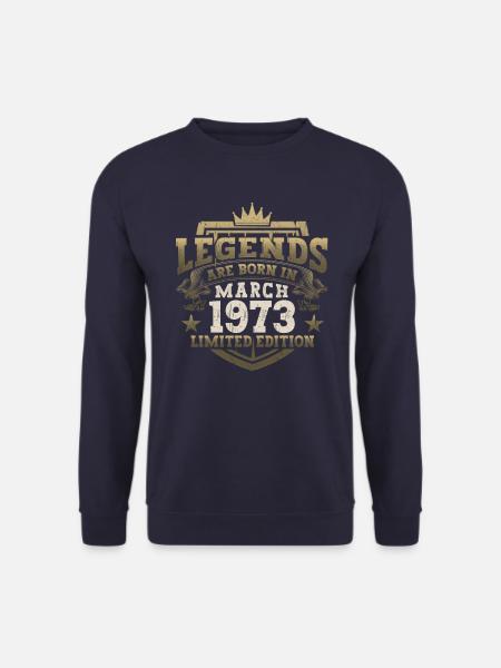 50. Geburtstag Mann März Jahrgang 1973 Legende - Unisex Pullover - Navy