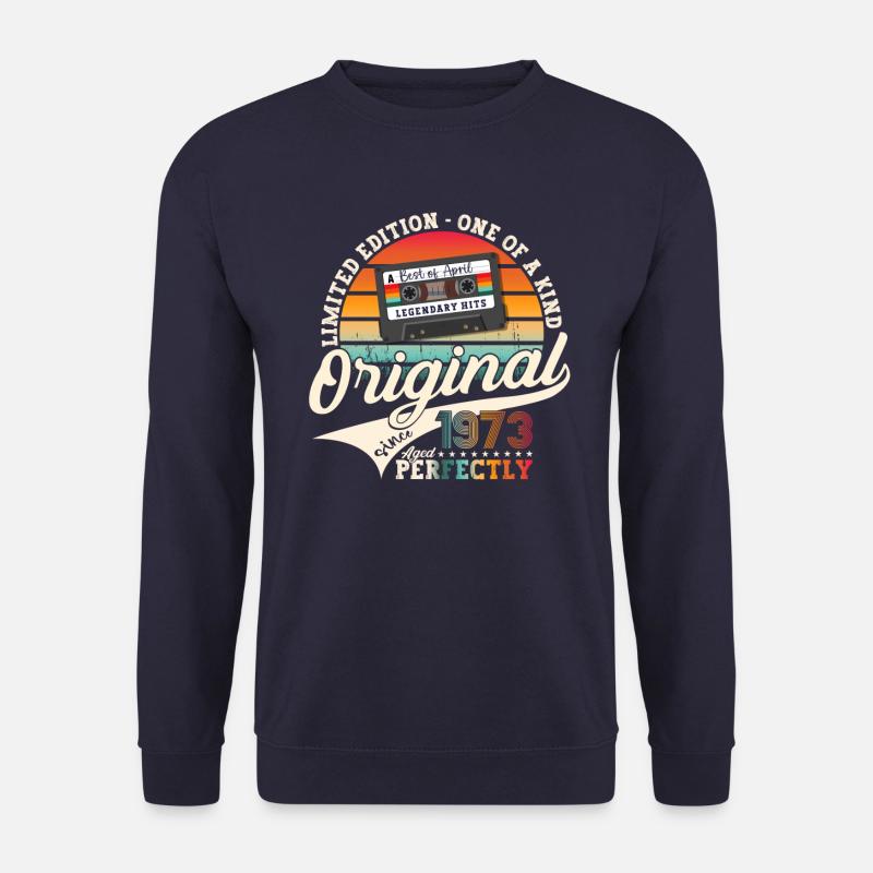 50. Geburtstag Mann April Jahrgang 1973 Kassette - Unisex Pullover - Navy