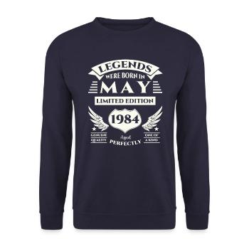 39ème Anniversaire Homme Légendaire Mai Vintage 1984 - Sweat-shirt Unisexe - marine - Devant - Alina (178cm) & Michal (187cm)