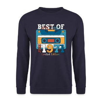 52 Birthday Man Cassette June Year 1971 - Unisex Sweatshirt - navy - Front - Alina (178cm) & Michal (187cm)
