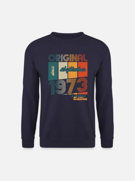 50. Geburtstag Original September Jahrgang 1973 - Unisex Pullover - Navy