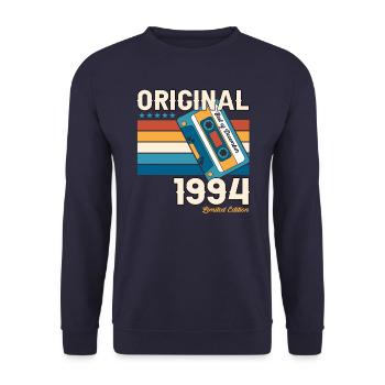 Cassette 29e anniversaire décembre Vintage 1994 - Sweat-shirt Unisexe - marine - Devant - Alina (178cm) & Michal (187cm)