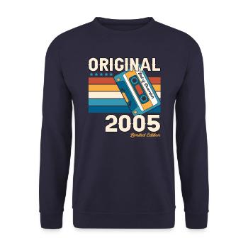 18. Geburtstag Kassette Dezember Jahrgang 2005 - Unisex Pullover - Navy - Vorne - Alina (178cm) & Michal (187cm)