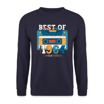 Cassette 60e anniversaire janvier Vintage 1964 - Sweat-shirt Unisexe - marine - Devant - Alina (178cm) & Michal (187cm)