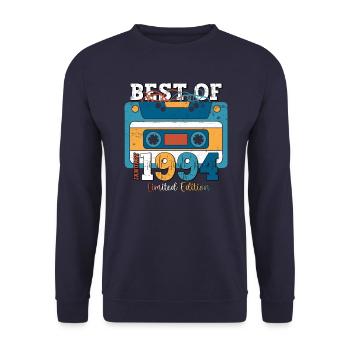 30e anniversaire janvier Vintage 1994 cassette - Sweat-shirt Unisexe - marine - Devant - Alina (178cm) & Michal (187cm)