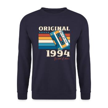 30e anniversaire Cassette janvier Vintage 1994 - Sweat-shirt Unisexe - marine - Devant - Alina (178cm) & Michal (187cm)