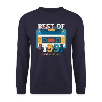 Cassette June 1991 Vintage 1991 Birthday 1991 - Unisex Sweatshirt - navy - Front - Alina (178cm) & Michal (187cm)