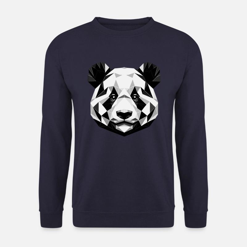 Abstract Geometric Panda - Monochrome Design - Unisex Sweatshirt - navy