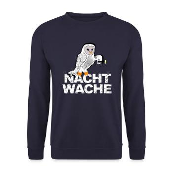Night watch owl with flashlight in the security service - Unisex Sweatshirt - navy - Front - Alina (178cm) & Michal (187cm)
