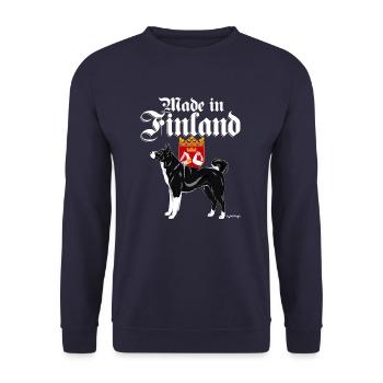 Bear Dog Finland 2 - Unisex Sweatshirt - navy - Front - Alina (178cm) & Michal (187cm)
