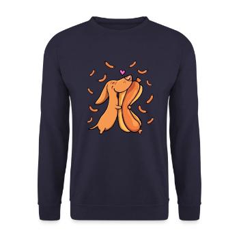 Weenie Lover - Unisex Sweatshirt - navy - Front - Alina (178cm) & Michal (187cm)