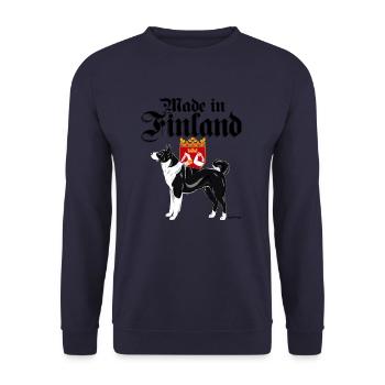 Bear Dog Finland 04 - Unisex Sweatshirt - navy - Front - Alina (178cm) & Michal (187cm)