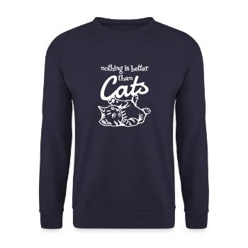 Chat chats chat chats chatons chaton meow - Sweat-shirt Unisexe - marine - Devant - Alina (178cm) & Michal (187cm)
