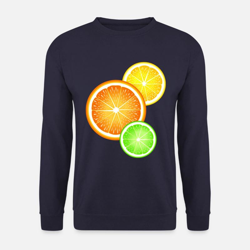 Zitrusfrüchte Orange Zitrone Limette - Unisex Pullover - Navy