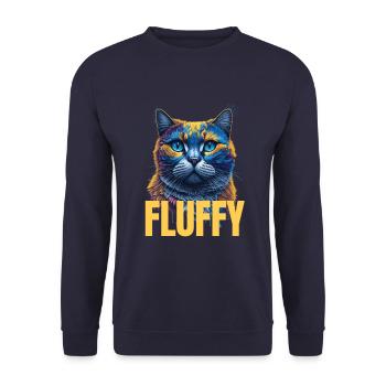 Splash Art British Cat Expression - Sweat-shirt Unisexe - marine - Devant - Alina (178cm) & Michal (187cm)