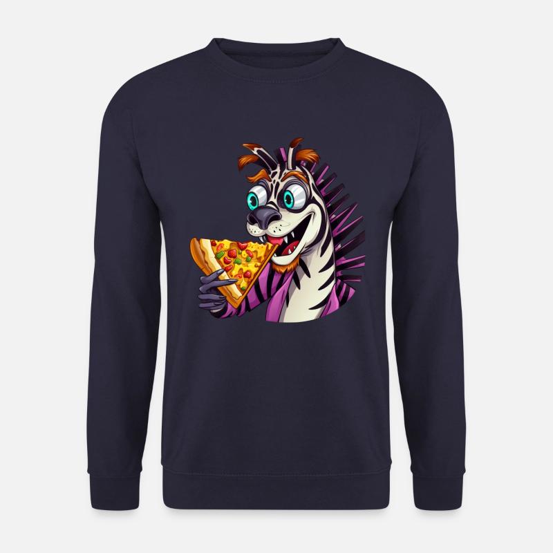 Zebra Pizza Lovers Indulgence - Unisex Sweatshirt - navy