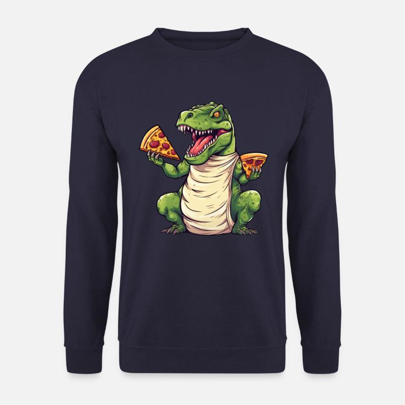 T-Rex Pizza Lover Dinosaur - Unisex Sweatshirt - navy