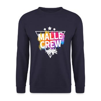 Malle crew logo palmen - Unisex Pullover - Navy - Vorne - Alina (178cm) & Michal (187cm)