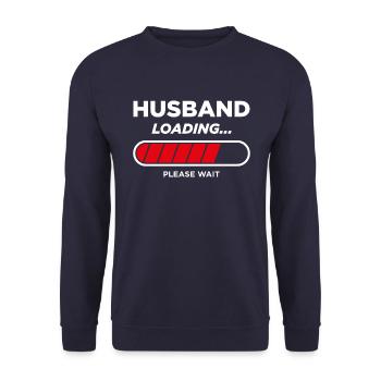 Husband Loading - Unisex Sweatshirt - navy - Front - Alina (178cm) & Michal (187cm)