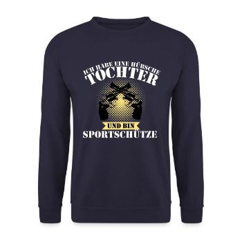 ich bin sportschütze 4 - Unisex Pullover - Navy - Vorne - Alina (178cm) & Michal (187cm)