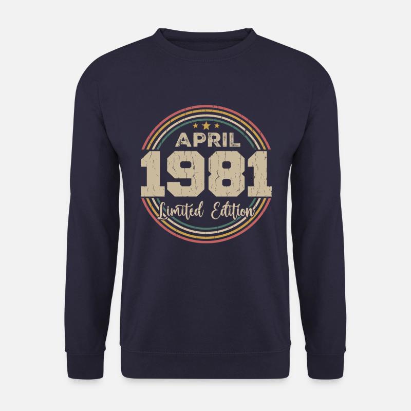 April 1981 Retro April 1981 Geburtstagsgeschenk - Unisex Pullover - Navy
