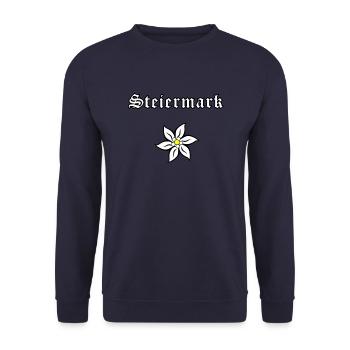 Edelweiß - Steiermark - Unisex Pullover - Navy - Vorne - Alina (178cm) & Michal (187cm)