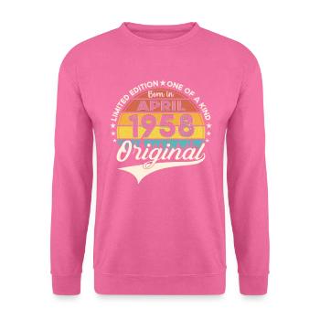 65e anniversaire homme April Né en 1958 Original - Sweat-shirt Unisexe - rose - Devant