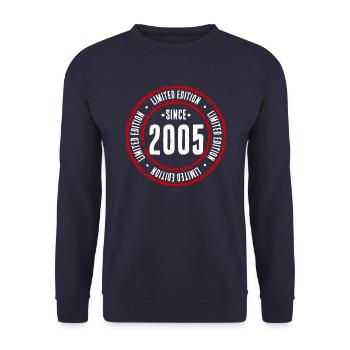 LIMITED EDITION SINCE 2005 - GEBURTSTAG - BAUJAHR - Unisex Pullover - Navy - Vorne - Alina (178cm) & Michal (187cm)