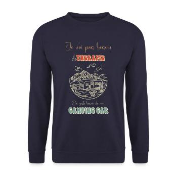 Pas besoin de thérapie, Besoin de mon camping-car - Sweat-shirt Unisexe - marine - Devant - Alina (178cm) & Michal (187cm)