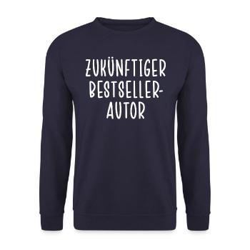 Zukünftiger Bestsellerautor - Hobby Schriftsteller - Unisex Pullover - Navy - Vorne - Alina (178cm) & Michal (187cm)