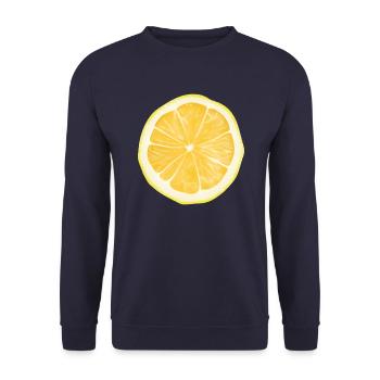Lemon - Unisex Sweatshirt - navy - Front - Alina (178cm) & Michal (187cm)