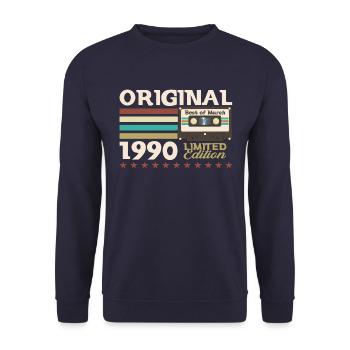 Cassette 35ème Anniversaire Mars Vintage 1990 - Sweat-shirt Unisexe - marine - Devant - Alina (178cm) & Michal (187cm)