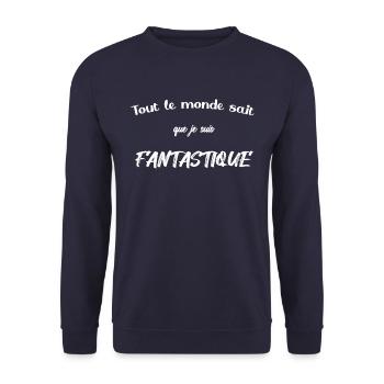 Tout le monde sait que je suis fantastique - Sweat-shirt Unisexe - marine - Devant - Alina (178cm) & Michal (187cm)