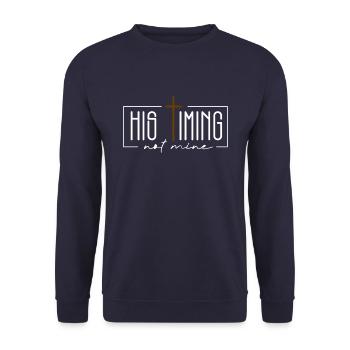 Cross - Christian - God - Unisex Sweatshirt - navy - Front - Alina (178cm) & Michal (187cm)