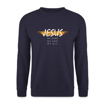 Jesus - My Lord - My God - My Everything - Unisex Sweatshirt - navy - Front - Alina (178cm) & Michal (187cm)