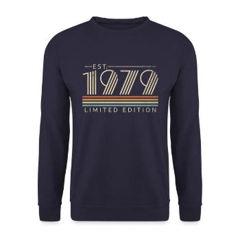 Vintage 1979 né Vintage rétro anniversaire - Sweat-shirt Unisexe - marine - Devant - Alina (178cm) & Michal (187cm)